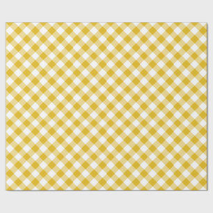 Yellow Gingham Wrapping Paper Geschenkpapier