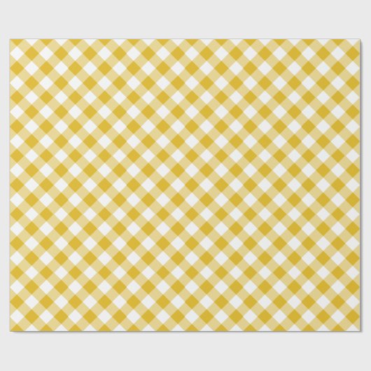 Yellow Gingham Wrapping Paper Geschenkpapier (Flach)