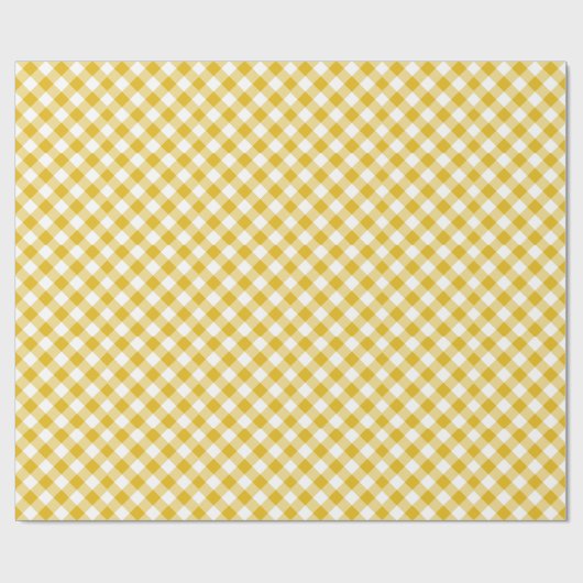 Yellow Gingham Wrapping Paper Geschenkpapier (Flach)
