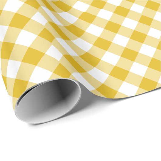 Yellow Gingham Wrapping Paper Geschenkpapier (Rolleneckpunkt)