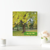 Yellow Gingko Tree - Boston Public Garden Quadratische Wanduhr (Zuhause)