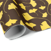 Yellow Ginkgo Biloba Blätter im Herbst Geschenkpapier (Rolleneckpunkt)