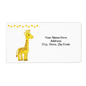 Yellow Giraffe Hearts Labels (Vorne)