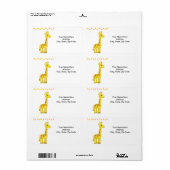 Yellow Giraffe Hearts Labels (Vorne)