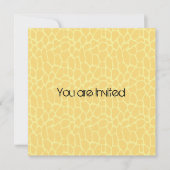 Yellow Giraffe Print Baby Showeinladungen Einladung (Vorderseite)