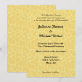 Yellow Giraffe Print Wedding Einladung (Vorne/Hinten)