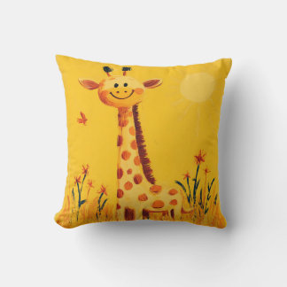Yellow Giraffe Sunny Safari Kinder Kinderzimmer Zi Kissen