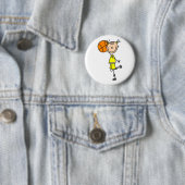 Yellow Girl Basketball T - Shirt und Geschenke Button (Beispiel)