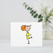 Yellow Girl Basketball T - Shirt und Geschenke Postkarte (Stehend Vorderseite)