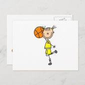 Yellow Girl Basketball T - Shirt und Geschenke Postkarte (Vorne/Hinten)
