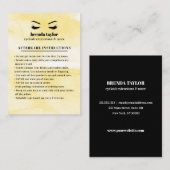 Yellow Glam Eyelash Browbar Aftercare Instructions Visitenkarte (Vorne/Hinten)