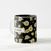 Yellow Glasgow Rose | Art Nouveau Stil Zweifarbige Tasse (Vorderseite Links)