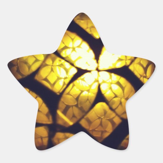 Yellow Glass Texture Star Sticker (Vorderseite)