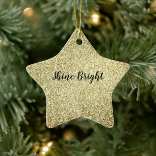 Yellow Glitz Glitzer Keramik Ornament