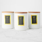 Yellow Glitzer Black Product Labels Ladybug Leaf Lebensmitteletikett (Flaschen)