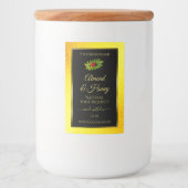 Yellow Glitzer Black Product Labels Ladybug Leaf Lebensmitteletikett (Vorderseite)