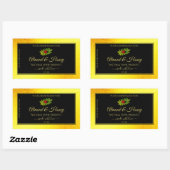 Yellow Glitzer Black Product Labels Ladybug Leaf Rechteckiger Aufkleber (Blatt)