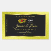 Yellow Glitzer Black Product Labels Ladybug Logo Rechteckiger Aufkleber (Vorderseite)