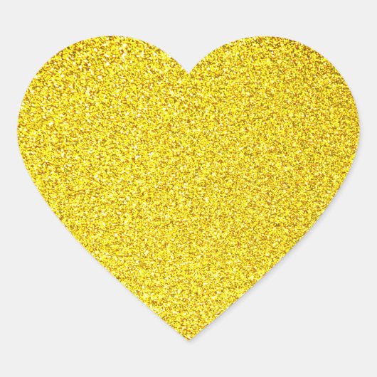 Yellow Glitzer Gold Sparkle Hochzeiten Geburtstage Herz-Aufkleber (Vorderseite)