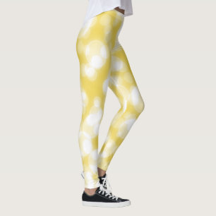 Yellow Glitzer Imitate Foil Bokeh Leggings