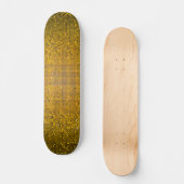 Yellow Glitzer Sequin Disco Old School Skateboard (Vorderseite)