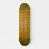 Yellow Glitzer Sequin Disco Old School Skateboard (Vorne)