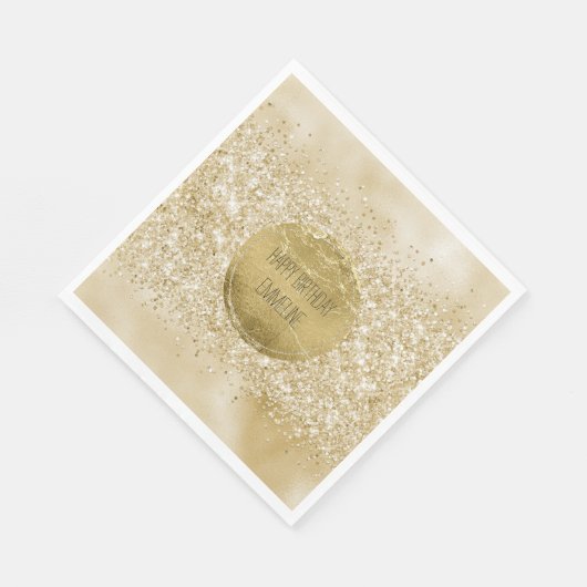 Yellow Glitzy Glitzer Serviette (Ecke)