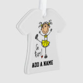 Yellow Go Team Cheerleader Ornament (Vorderseite)