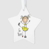 Yellow Go Team Cheerleader Ornament (Vorderseite)