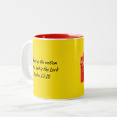 Yellow God Bless CHINESE FLAG Zweifarbige Tasse (Vorderseite Links)