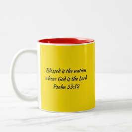 Yellow God Bless CHINESE FLAG Zweifarbige Tasse