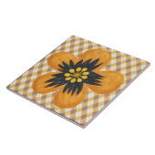 Yellow Gold and Brown Flower Art Decorative Tile Fliese (Seite)