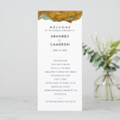 Yellow Gold & Aqua Marble Wedding Program Programm (Stehend Vorderseite)