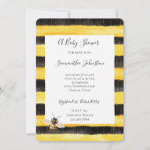 Yellow Gold Black Stripes Honey Bee Baby Shower Einladung (Vorderseite)