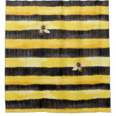Yellow Gold Black Stripes Honey Bee Duschvorhang (Vorderseite)
