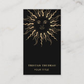 Yellow Gold Black Sun Moon Celestial Visitenkarte (Vorderseite)