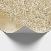 Yellow Gold Confetti Glitzer Geschenkpapier (Ecke)