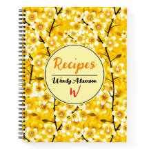 Yellow Gold Fall Book für Familienrezepte | Floral