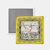 Yellow Gold Fantasy Frame Template Magnet (Vorderseite/Rückseite)