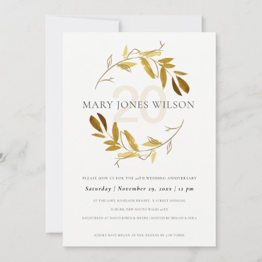 YELLOW GOLD FAUNA WREATH JEDES JAHR JAHRESKARTE DANKESKARTE (Vorderseite)