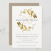 YELLOW GOLD FAUNA WREATH JEDES JAHR JAHRESKARTE DANKESKARTE (Vorne/Hinten)