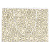 Yellow gold Geometric White Große Geschenktüte (Rückseite)