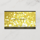 Yellow Gold Glitter Black Golden Border Initials Visitenkarte (Vorderseite)
