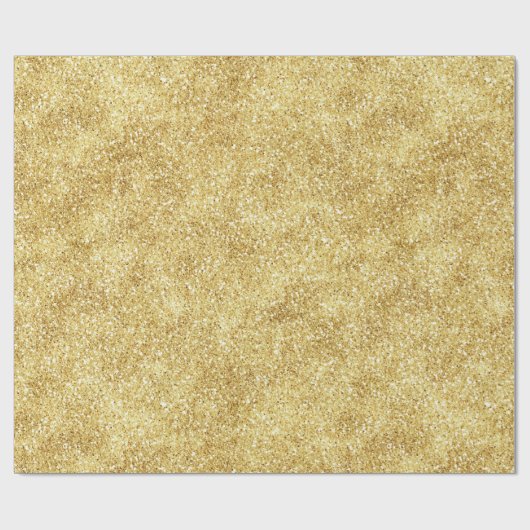 Yellow Gold Glitzer Glitz Unicorle Sparkle Geschenkpapier (Flach)
