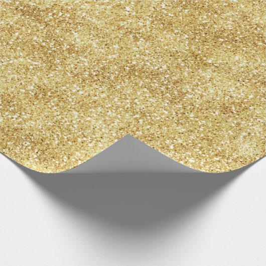 Yellow Gold Glitzer Glitz Unicorle Sparkle Geschenkpapier (Ecke)