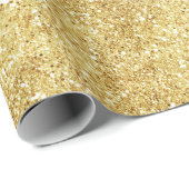 Yellow Gold Glitzer Glitz Unicorle Sparkle Geschenkpapier (Rolleneckpunkt)