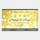 Yellow Gold Glitzer Product Labels Diamonds Silver Rechteckiger Aufkleber (Vorderseite)