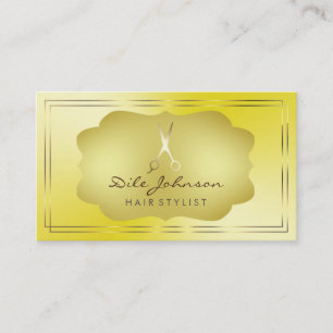 Yellow Gold Glitzer Saloon Square Visitenkarte