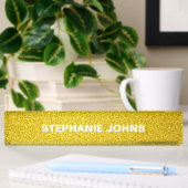 Yellow Gold Glitzer Sparkle Monogram Name Class Namensplakette