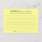 Yellow Gold Graduate Words of Wisdom Abschluss Begleitkarte (Rückseite)